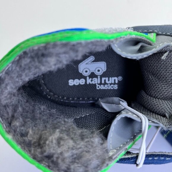 See Kai Run Blake  Boots Size 5 in Navy/Gray Blue Green Booties Shoes Toddler - Picture 9 of 12